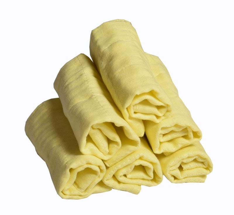 MK Handicraft Set of 6 Pieces Pure Cotton Useful Towel for New Born Babies. (Children: S, Yellow) - Image 5