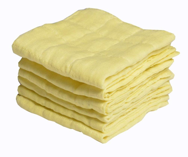 MK Handicraft Set of 6 Pieces Pure Cotton Useful Towel for New Born Babies. (Children: S, Yellow) - Image 2