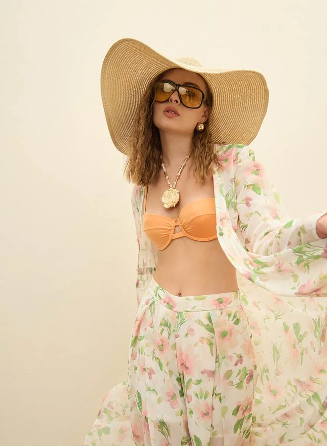 SASSAFRAS Sassafras White Floral Long Top and Wide Leg Pants Co-Ords