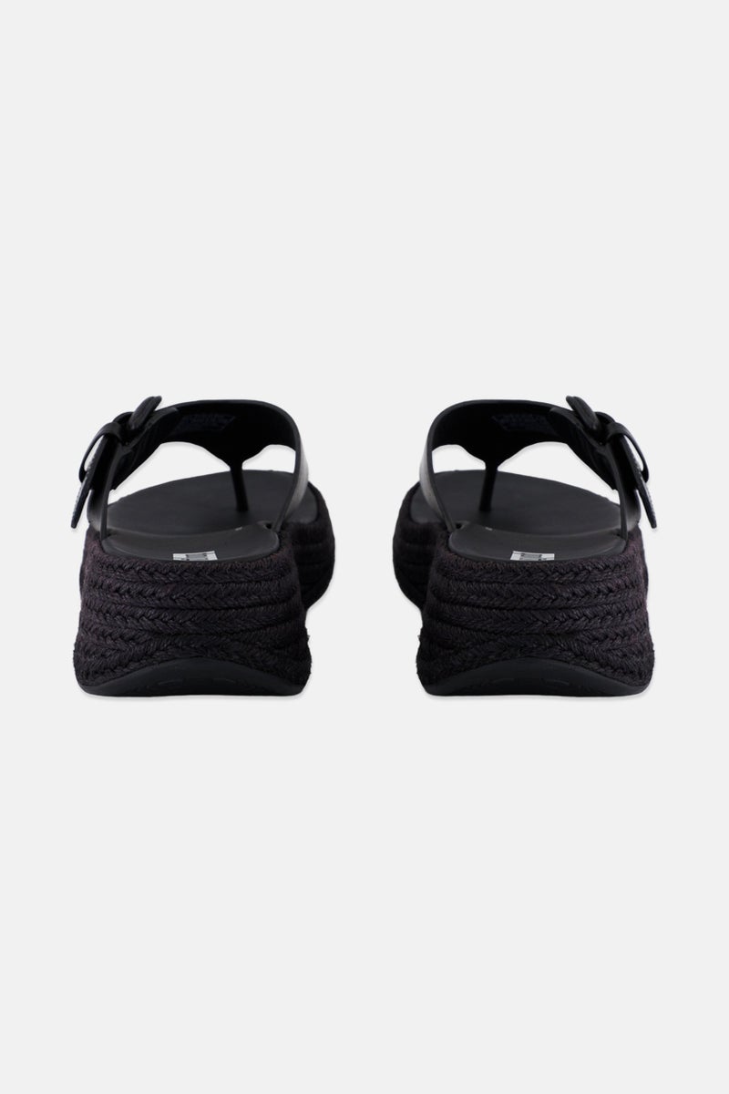 FitFlop Women F Mode Espadrille Slip On Sandals, Black  - Image 2