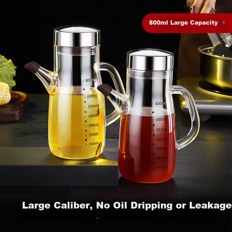 JD Jing Zao SSGP Oil Bottle, Large Kitchen Size, Non-Drip Oil Container, High Borosilicate Glass, 800ml, One's Member - Image 2