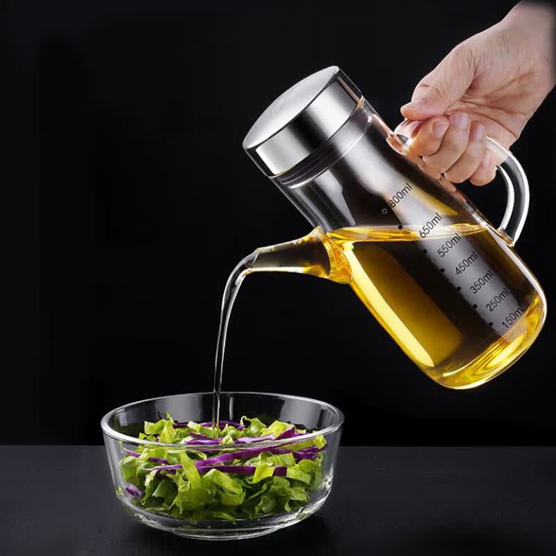 JD Jing Zao SSGP Oil Bottle, Large Kitchen Size, Non-Drip Oil Container, High Borosilicate Glass, 800ml, One's Member - Image 5