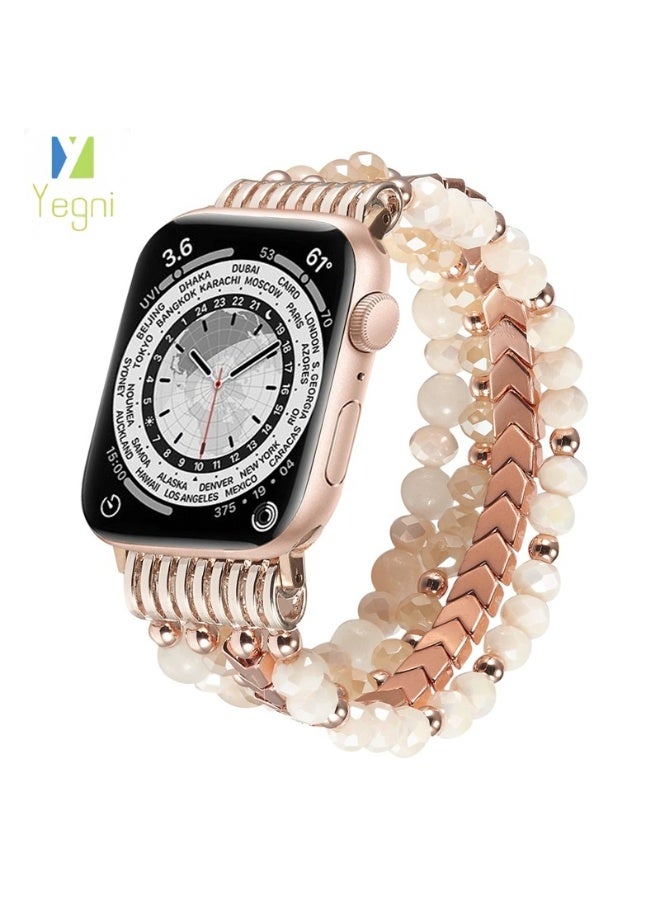 Yegni Arrow-shaped beaded watch band for Apple Watch jewelry crystal wristband - Image 1