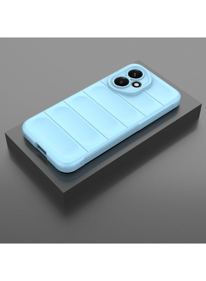 Phantom Shield Silicone Case with Anti-Scratch Soft Microfiber Lining, High Resilience Rubber Full Body Shockproof Cover Compatible with Honor 400 (Light Blue) - Image 3