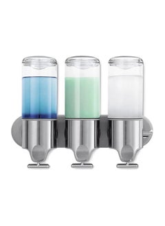 BLUE CORAL موزع سائل الشامبو والصابون، حاوية توزيع سائل شفافة للحمام مثبتة على الحائط، موزع شامبو للحمام 3 × 500 مل  - Image 3