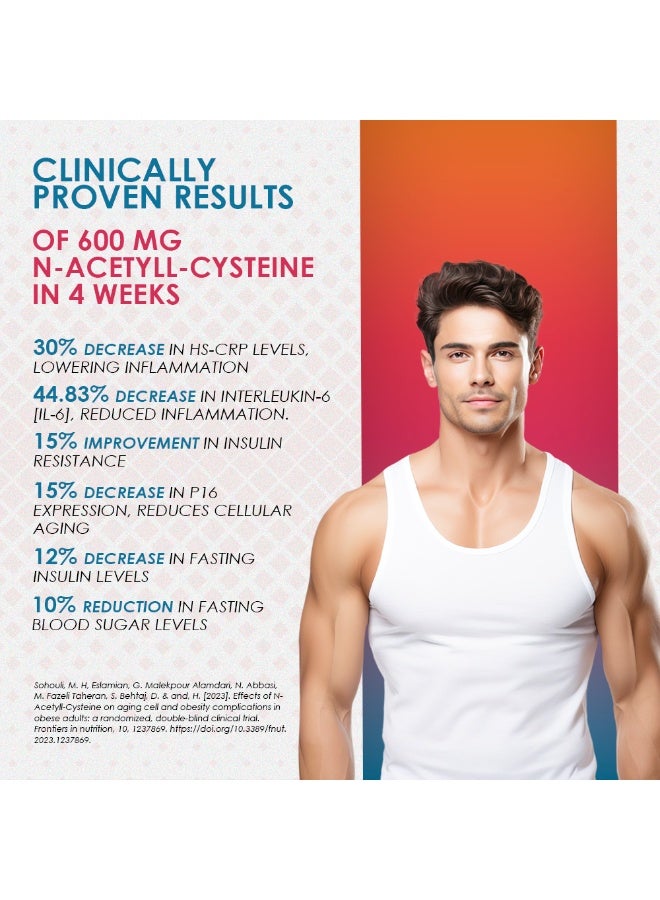 Ambrosial N-Acetyl Cysteine Supplement With Vitamin C – Nac 600Mg + Vitamin C 80Mg – 60 Vegetarian Tablets – Daily Wellness Supplement