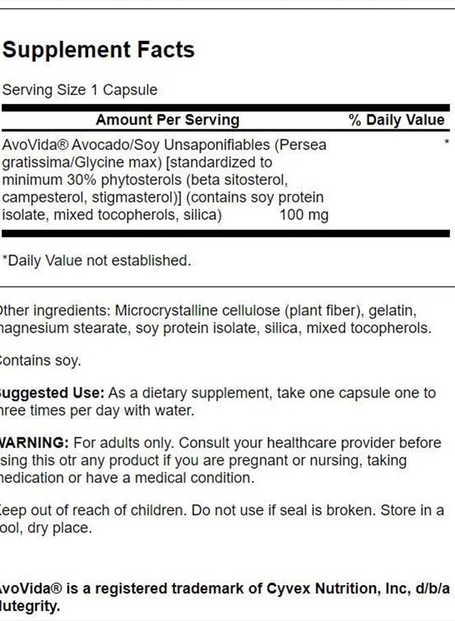 SWANSON Avovida 100 Milligrams 60 Capsules - Image 2