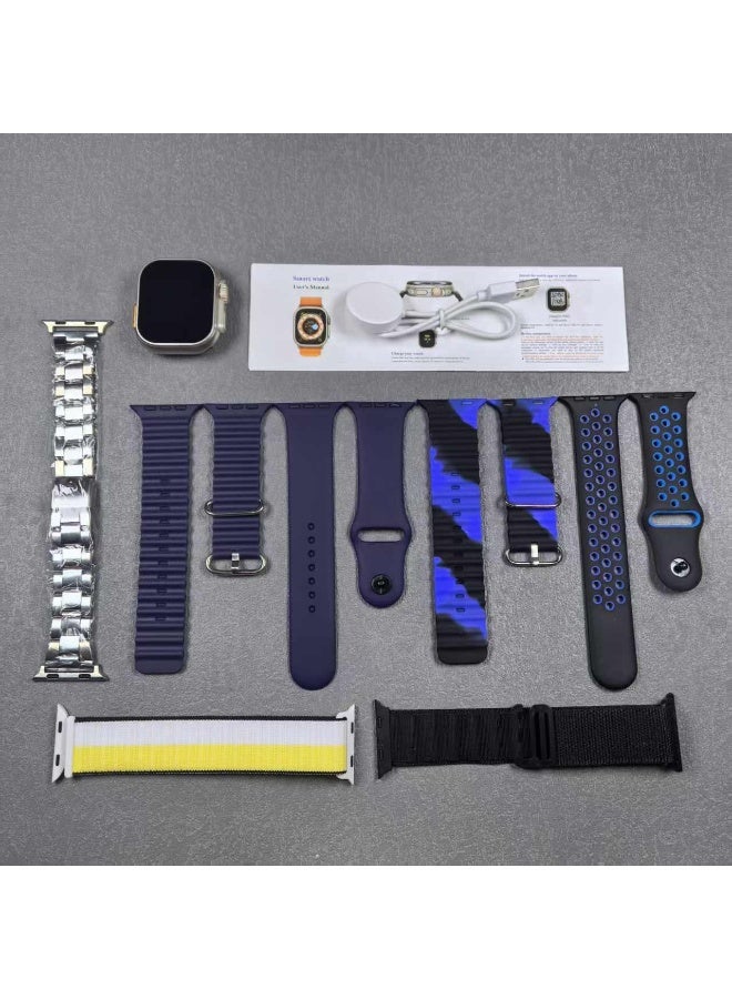 Ultra ساعة ذكية فائقة 7 في 1 مع متتبع صحة ولياقة بدنية وساعة رياضية مع 6 أحزمة استبدال إضافية - Image 4