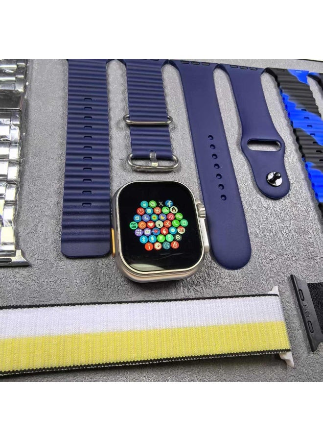 Ultra ساعة ذكية فائقة 7 في 1 مع متتبع صحة ولياقة بدنية وساعة رياضية مع 6 أحزمة استبدال إضافية - Image 5