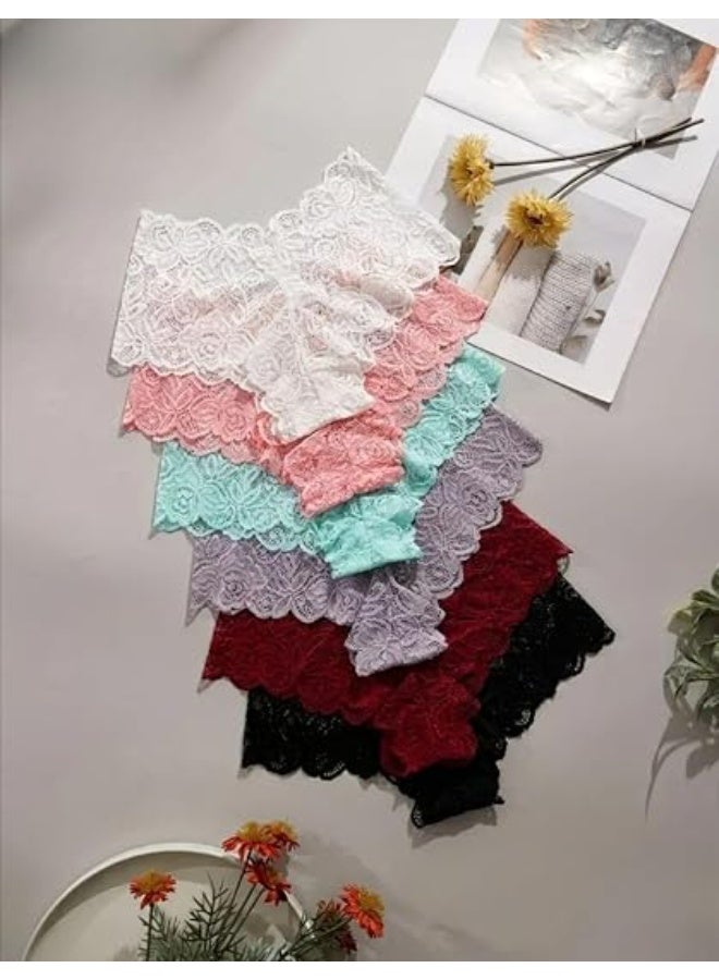 Women's 3-piece low-waisted lace panties set – comfortable for everyday wear – suitable for various looks. Code 7305 - Image 2