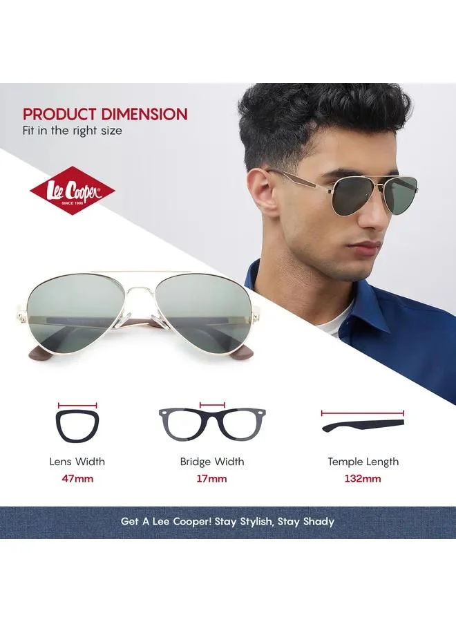 Lee Cooper Polarized Sunglasses G15 Frame Gold Mirror Lens 47mm  - LC1220C03