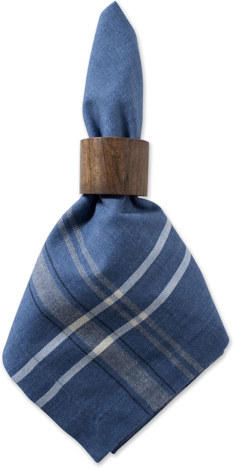 DII French Stripe Tabletop Collection Farmhouse Style Dining Table Linen Napkin Set, 20x20, Blue Chambray, 6 Piece - Image 2