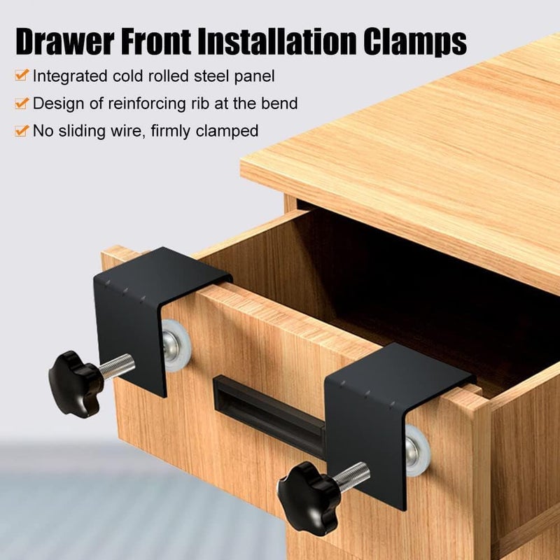 BEANPRECOY 2 Pcs Drawer Front Installation Clamp, Heavy Duty C-Clamp Base Stand Stainless Steel Tiger Clamp, Metal Desk Mounting Clamp for Woodworking Fixed Repair Home Improvement - Image 4