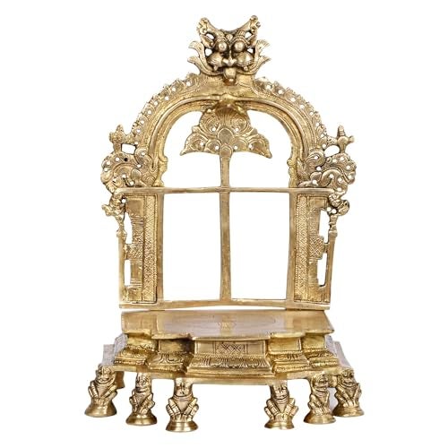 Kartique Brass Prabhavali Backdrop Arch for Deity Display, Elevates Spiritual Decor, Golden Color Height 12 Inches - Image 1