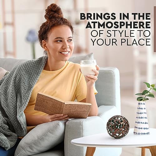 Everydecor Metal Decorative Sphere for Home Decor - Decorative Balls for Shelves, Centerpiece Bowls, Bookshelf - Decoration Orbs Accents for Living Room, Bedroom - Fancy Bronze Shelf Spheres - Image 2