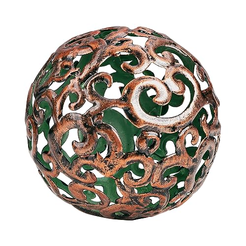 Everydecor Metal Decorative Sphere for Home Decor - Decorative Balls for Shelves, Centerpiece Bowls, Bookshelf - Decoration Orbs Accents for Living Room, Bedroom - Fancy Bronze Shelf Spheres - Image 1
