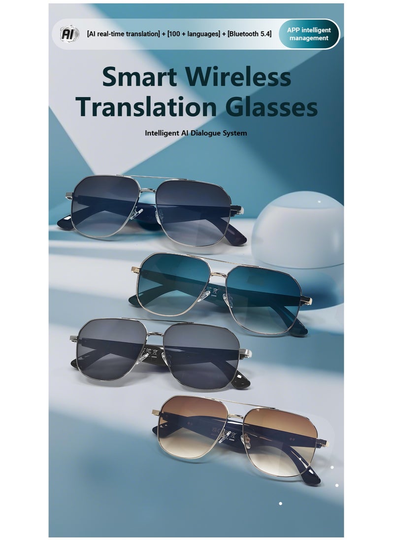 Generic Smart Glasses with AI, Polarized Sunglasses with Bluetooth Speaker, Athletic, Outdoor, Sports UV Protection and Voice Control, Smart AI translation Glasses and Headphones, Translation in 144 languages, AI Chat, Music, Assistant via Bluetooth 5.4-blue  - Image 3