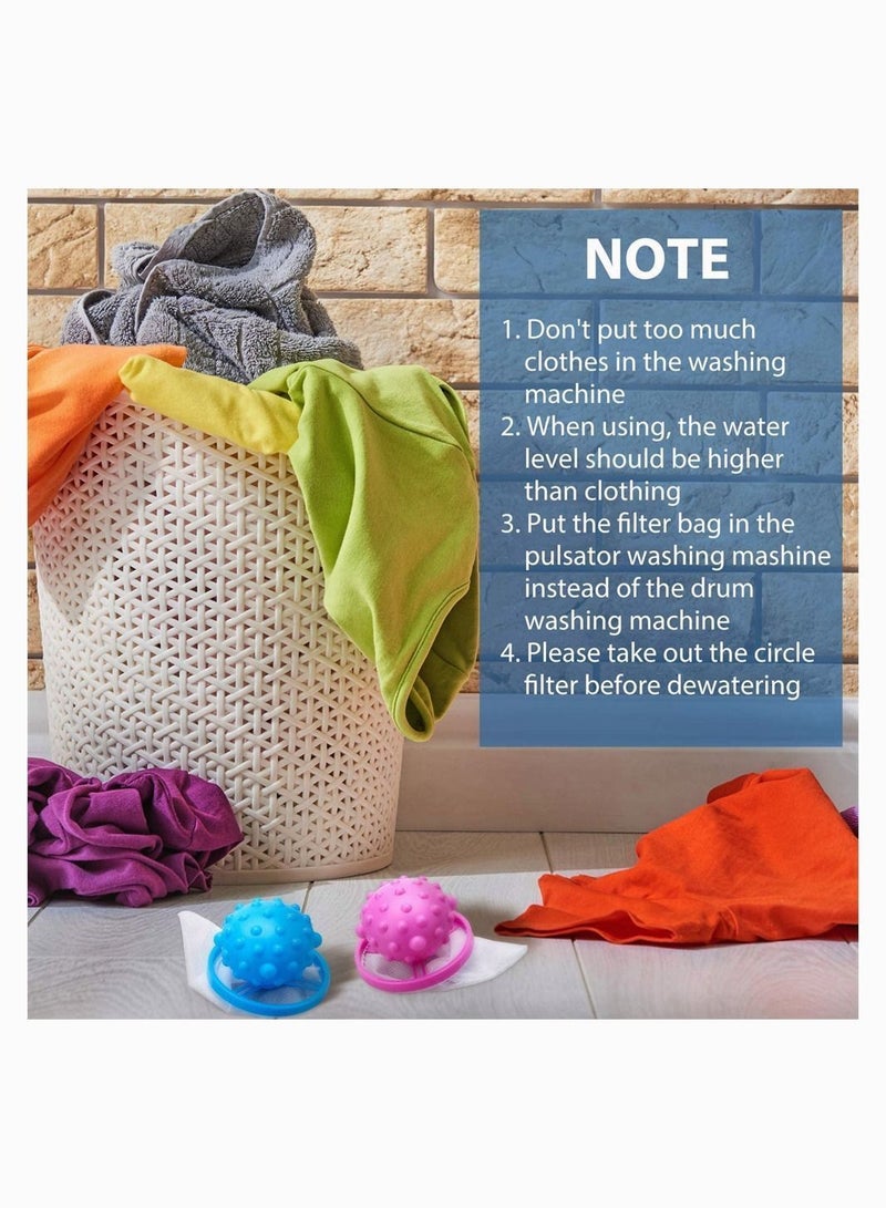 Y&D Washing Machine Filter Bag Hair Remover, SYOSI Washer Catcher, Reusable Laundry Float Lint Trap Mesh Bag, Portable Net Pouch (Purple, Blue, 2 Pieces)  - Image 5