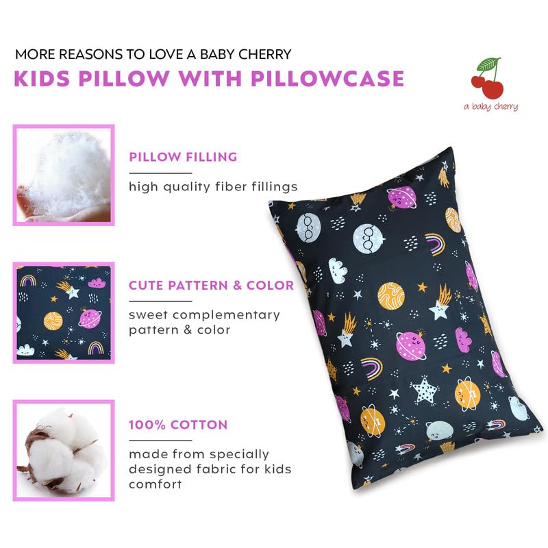 a baby cherry Kids Pillow - 12x18” Pillow with 1 Pillowcase, Soft Pillows for Kids, Perfect Toddler Pillow for Sleeping (2Yr to 6 Yr) Kids Pillow for Boys & Girls - Image 4