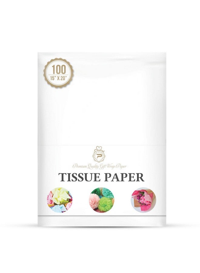 Premium Quality Gift Wrap Paper Premium Quality Gift Wrap Paper Basic Solid White Bulk Tissue Paper 15" x 20" - 100 Sheets - Image 1