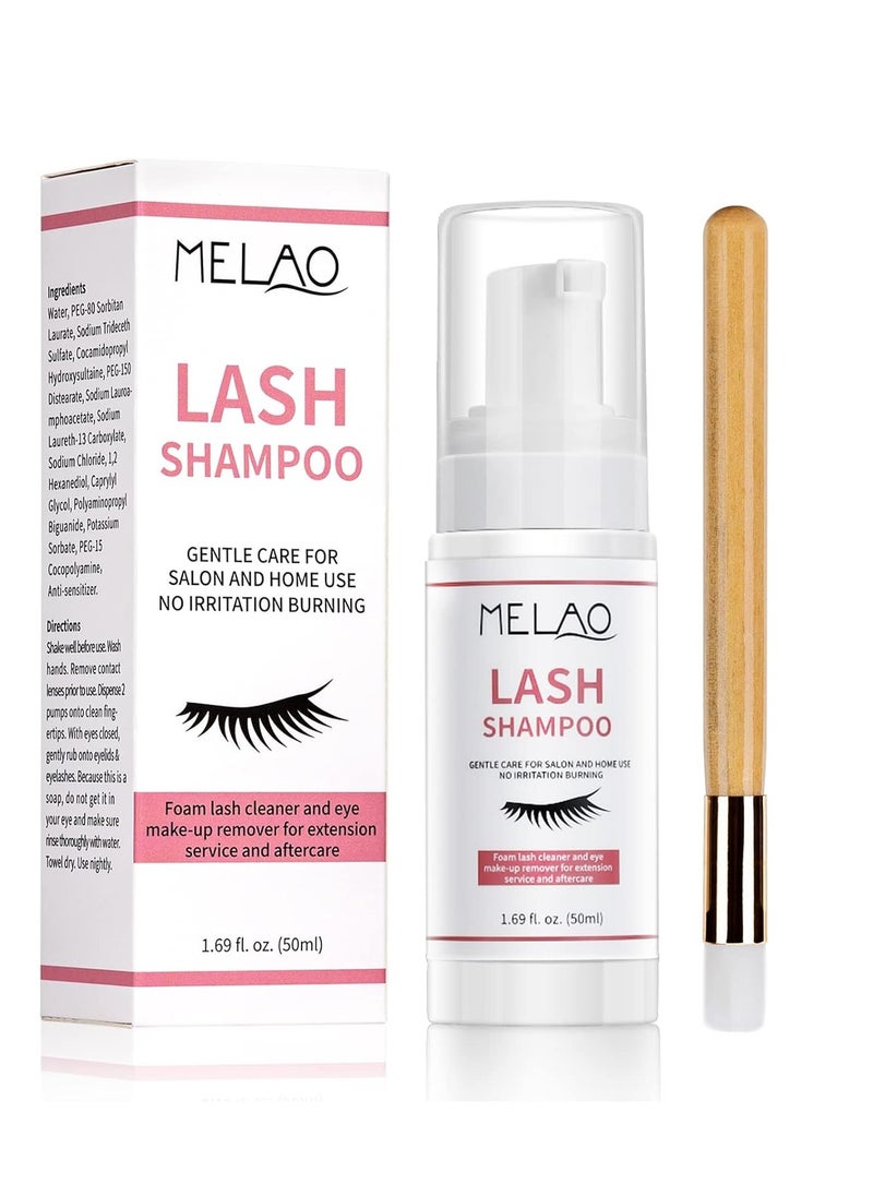 MELAO - Mererke_Pretty Eyelash Extension Cleanser, Lash Shampoo for Lash Extensions, Lash Cleanser for Extensions, Paraben & Sulfate Free lash shampoo for Salon and Home Use 1.69 fl.oz - Image 1