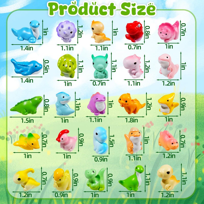 Exasinine 25 Pcs Mini Dinosaur Figurines Set Mini Resin Animals Miniature Dinosaur Figurines for DIY Micro Landscapes Terrarium Fairy Garden Birthday Gift - Image 2