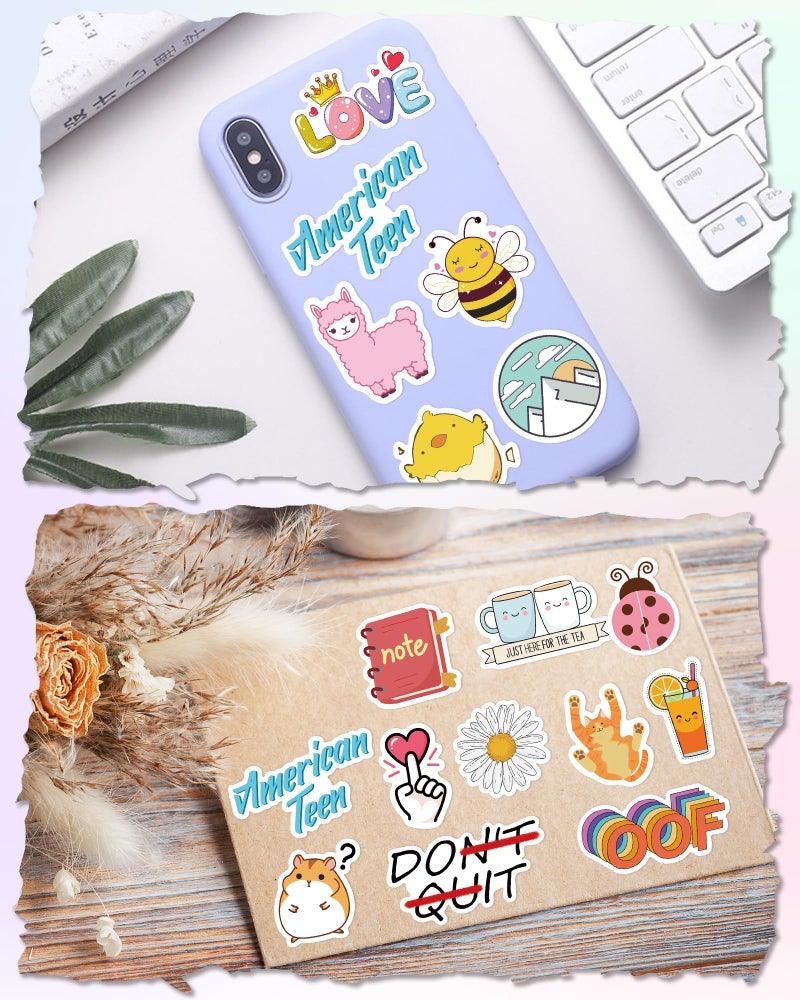 Greingways Sticker for Water Bottles, 100 Pcs/Pack Cute Vinyl Waterproof Vsco Laptop Stickers for School Students Gifts Classroom Teachers Prizes Stickers for Kids Teens Girls - Image 4