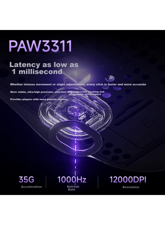 Eweadn G2 Wireless Gaming Mouse Wired Bluetooth Tri-mode Full-key Macro Programmable Lightweight Ergonomic For Medium To Large Hands 1k Report Rate Low Latency Office Laptop Pc - Image 3