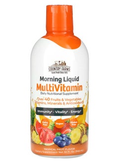 COUNTRY FARMS Morning Liquid Multivitamin Tropical Fruit 32 fl oz (946 ml) 