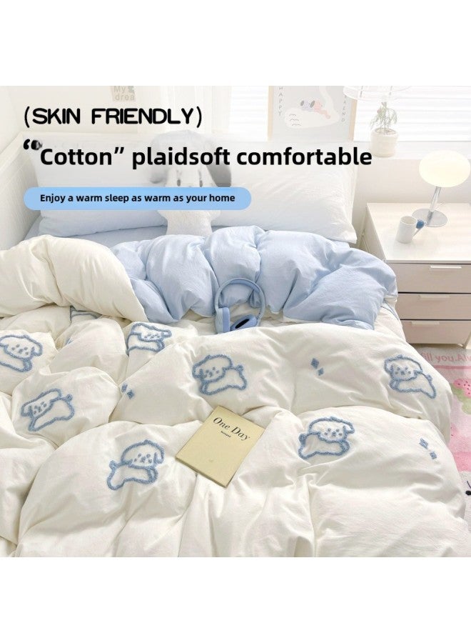 Portable Bed Sheet Quilt Cover Pillowcase Bed Four-piece Set Thickened Double Travel Hotel Sleeper Non-pure Cotton Disposable-Color:✅0 Sensitive And Non-irritating!-Specifications:Default Items - Image 2