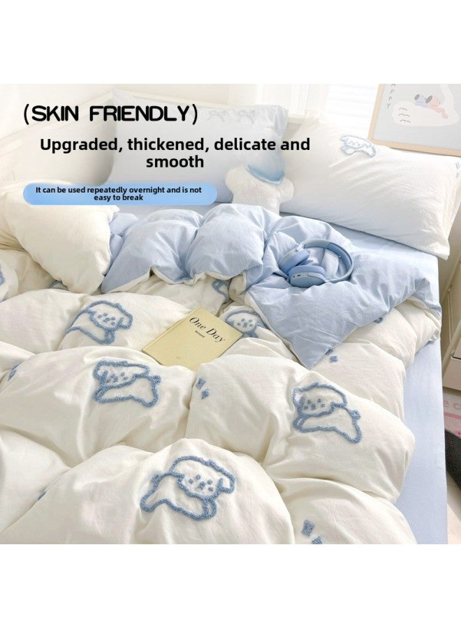 Portable Bed Sheet Quilt Cover Pillowcase Bed Four-piece Set Thickened Double Travel Hotel Sleeper Non-pure Cotton Disposable-Color:✅0 Sensitive And Non-irritating!-Specifications:Default Items - Image 4