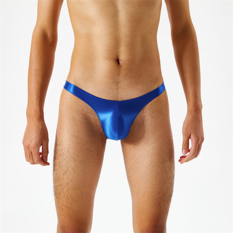 Silk Smooth Through Thin Oil Gloss Silky Ultra-Low Waist Men'S Thong T Pants 7071 - Image 1