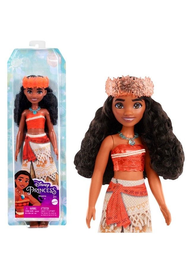 Mattel Games Disney Princess Moana Fashion Doll New For 2023 Sparkling Look With Brown Hair Brown Eyes & Hair Accessory  - Image 2