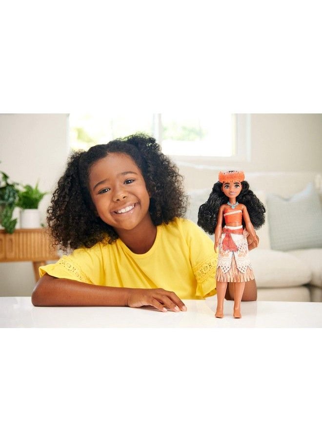 Mattel Games Disney Princess Moana Fashion Doll New For 2023 Sparkling Look With Brown Hair Brown Eyes & Hair Accessory  - Image 3