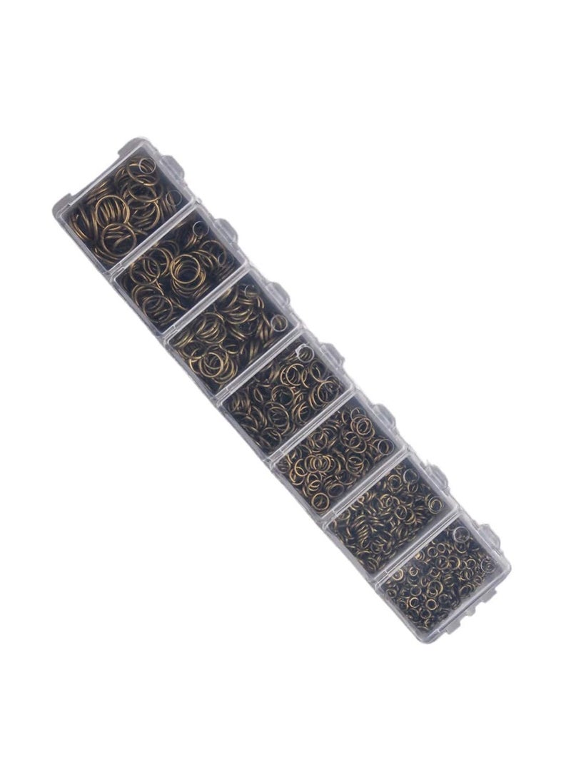 DIY Crafts - Diy Crafts 14667 8 10mm Gold Silver Color Open Jump Rings Split Rings Link Loop for Diy Jewelry Making Findings Connector, Pack of 2 Box, Bronze (Antique) - Image 1