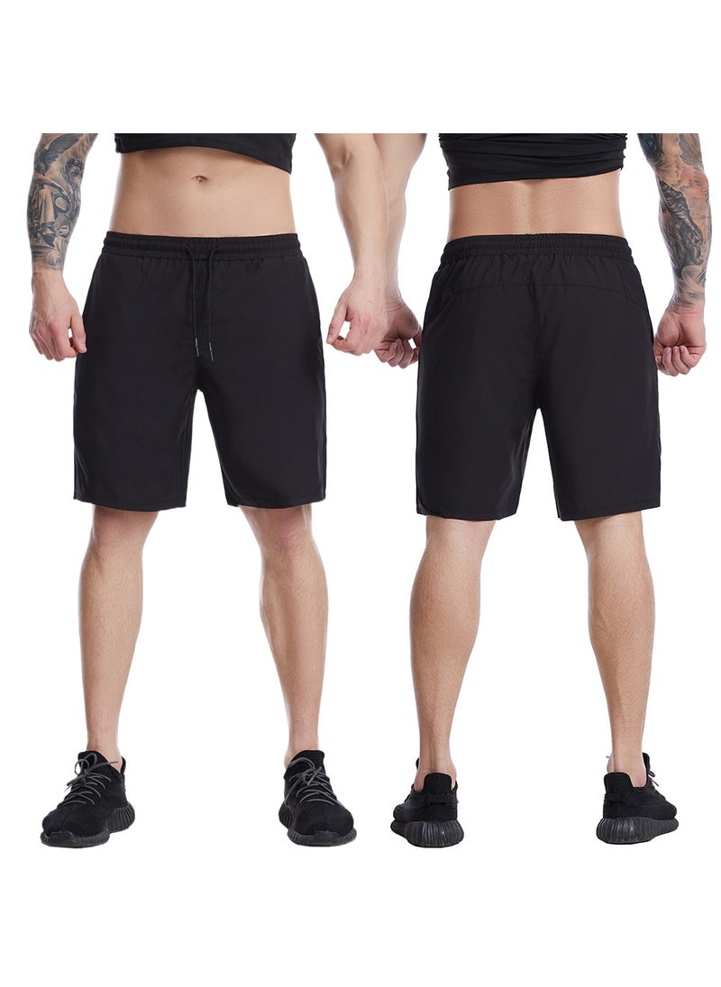 Mens Quick-Dry Shorts for Sports  Marathon Running Shorts 22M22 Black 