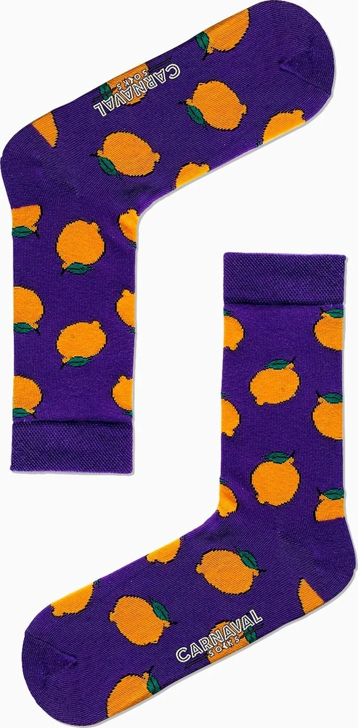 كارنافال سوكس Purple Lemon Patterned Colorful Socks