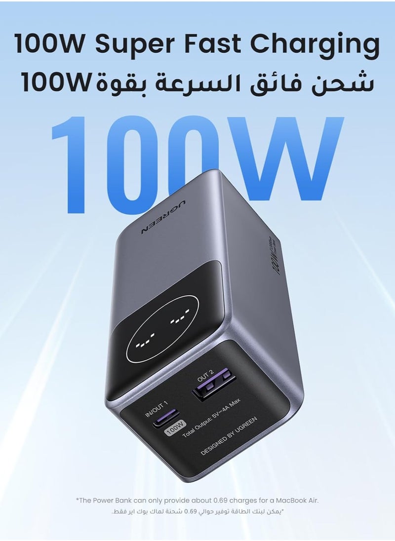Generic - UGREEN Nexode Power Bank 12000mAh 100W Fast Charging with 1USB C 1USB A Portable Charger - Image 1