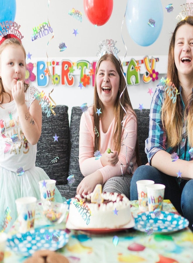 Larrel Happy Birthday Confetti for Table, Glitter Happy Birthday Confetti Metallic Colorful Party Confettis for DIY Crafts Festive Table Anniversary Party Decorations - Image 3