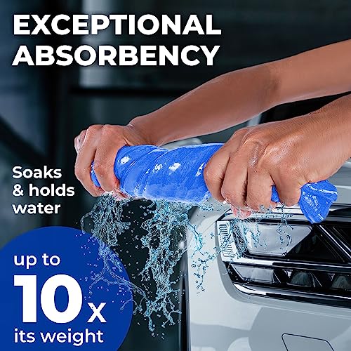 Mighty Cleaner Premium XL Shammy Towel for Car - 2pk (34”x25”) - Super Absorbent Chamois Towel for Car - Spots & Scratch-Free Shammy Cloth for Car Drying - Reusable Car Drying Towel - Image 2