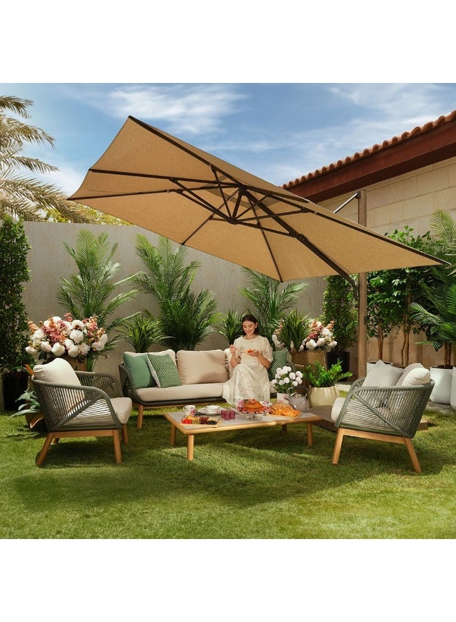 DANUBE HOME Omeya 5-Seater Outdoor Sofa Set | Aluminium Frame Garden Furniture | Modern Design Patio Sofaset | Outdoor Seating Table And Chairs For Lawn Garden - Image 2