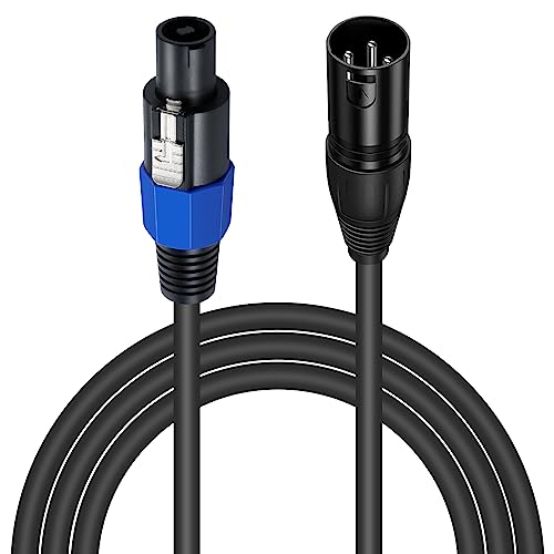 Poyiccot Speakon to XLR Cable 6ft, 18 Guage AWG Speakon Plug Male to 3 Pole XLR Jack Male Audio Cable with Twist Lock for Studio Microphone Recording, Stage Lighting. - Image 1