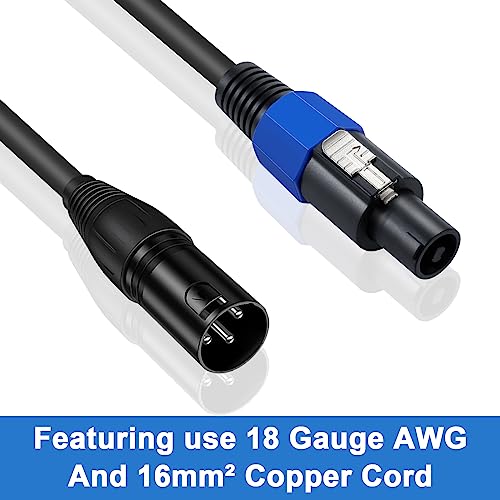 Poyiccot Speakon to XLR Cable 6ft, 18 Guage AWG Speakon Plug Male to 3 Pole XLR Jack Male Audio Cable with Twist Lock for Studio Microphone Recording, Stage Lighting. - Image 5