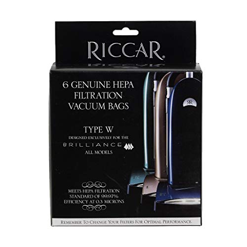 Riccar Genuine Riccar Type W Brilliance HEPA Filtration Vacuum Cleaner Bags 6 pack 