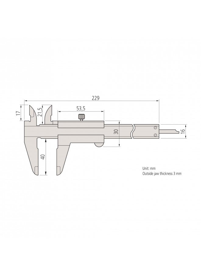Mitutoyo Mitutoyo 530-312 Vernier Calipers, Stainless Steel, for Inside, Outside, Depth and Step Measurements, Metric, 0"/0mm-150mm Range, +/-0.03mm Accuracy, 0.02mm Resolution, 40mm Jaw Depth  - Image 2