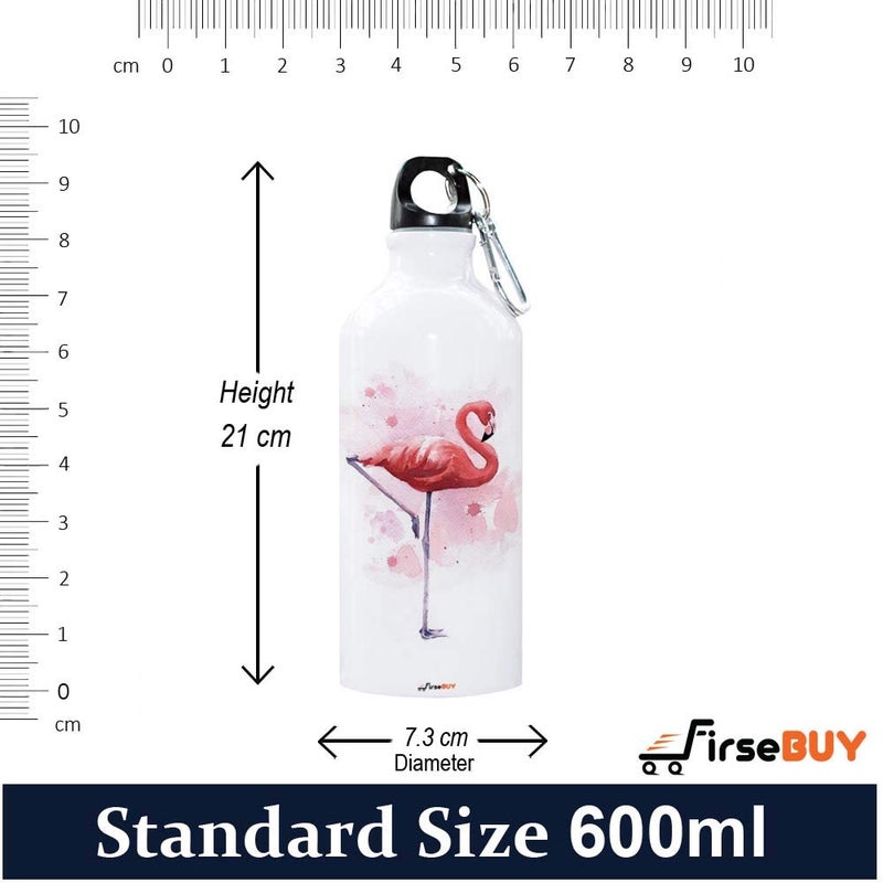 FirseBUY Flamingo Printed Aluminium Sport Water Bottle 600 ml - Image 4
