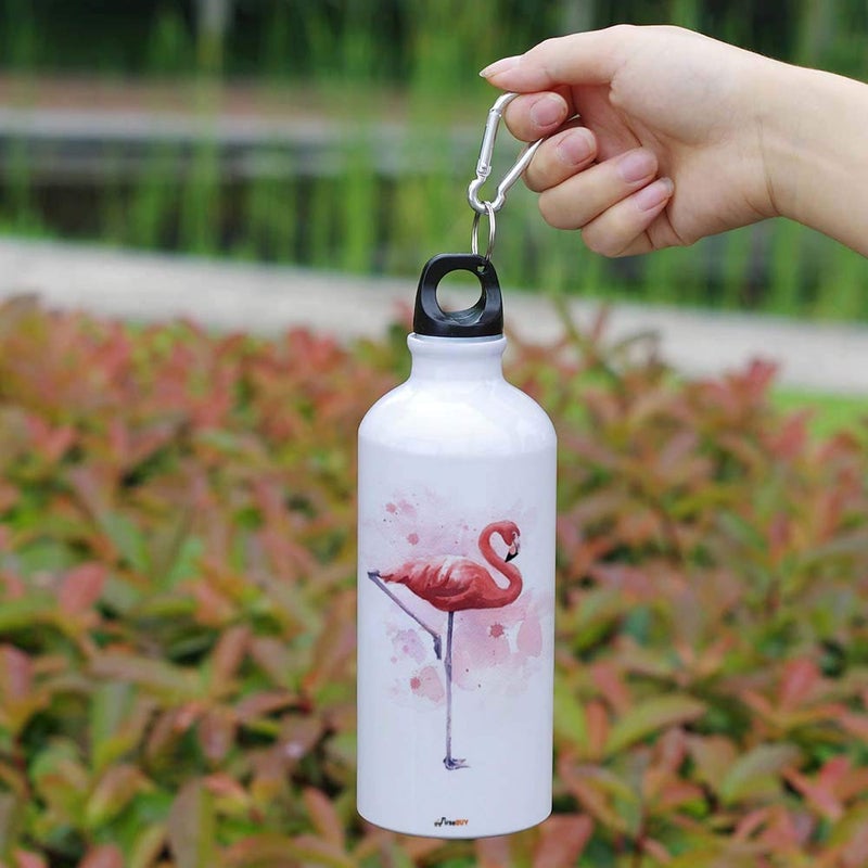 FirseBUY Flamingo Printed Aluminium Sport Water Bottle 600 ml - Image 2