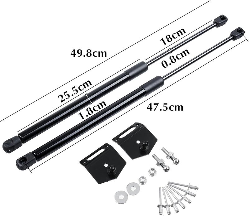 Wivplex Hood Lift Support Struts for Jeep Wrangler JK - Image 2