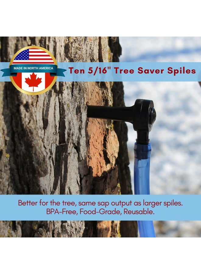 Maple Tapper Syrup Tree Tapping Kit – (10) Taps + (10) 3-Foot Drop Line Tubes + (2) 1- Quart Sap Filters – Dark Blue Premium Food Grade Tubing - Instructions, Recipe Cards - Image 4