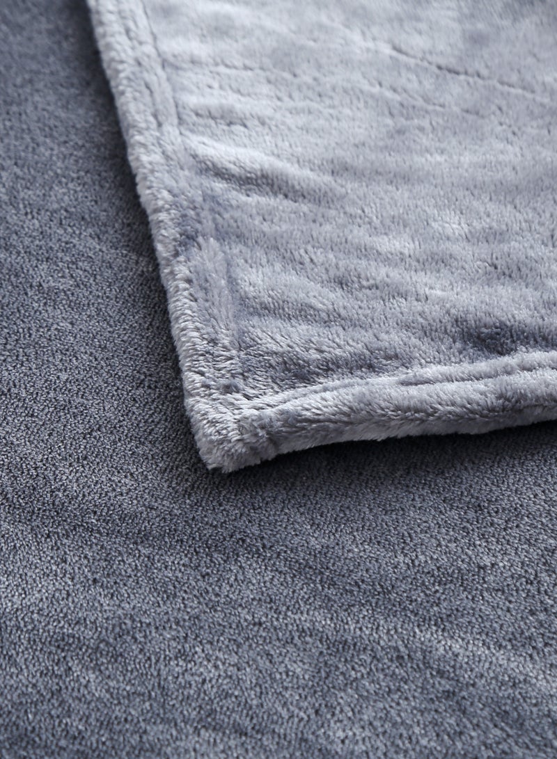 Loquat Solid Color Cloud Sable Blanket Office Nap Blanket Air Conditioned Roof Blanket Flannel Blanket Dark Grey  - Image 3